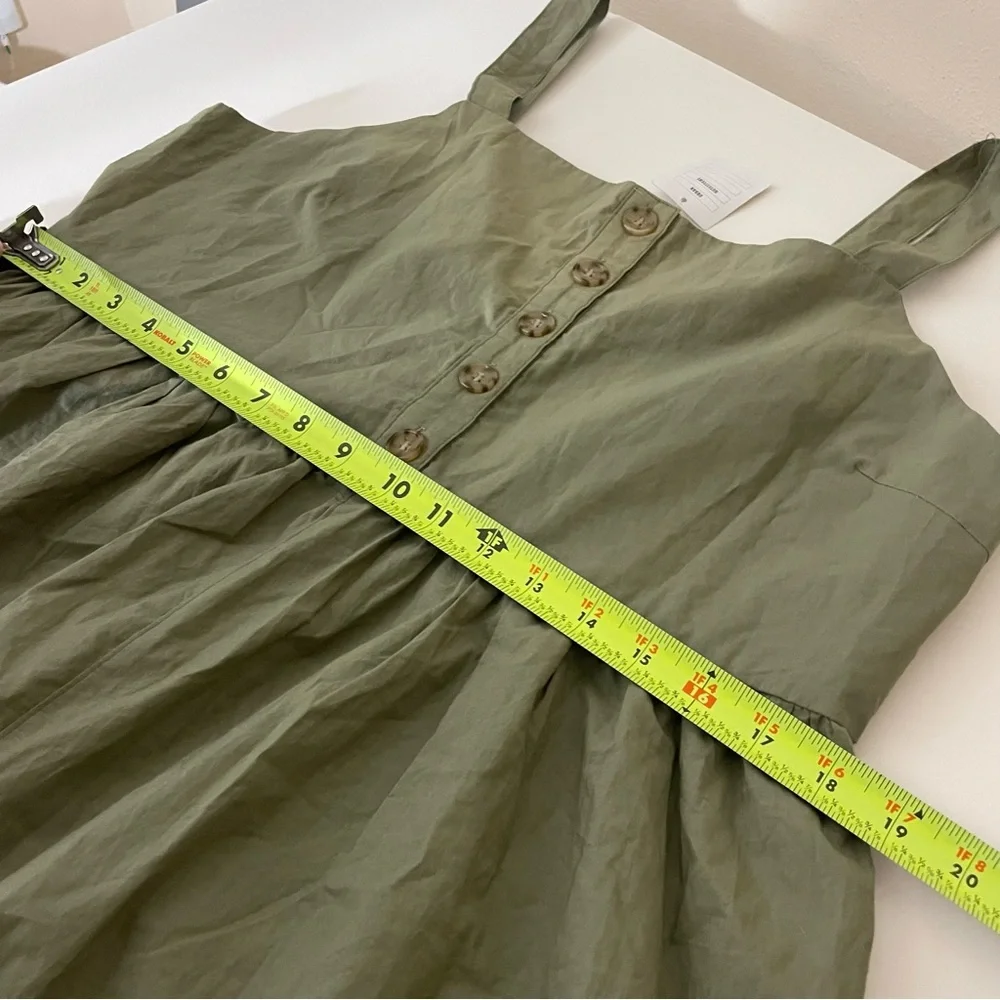 Urban Outfitters Olive Button-Front Cotton Romper - Picture 14 of 15